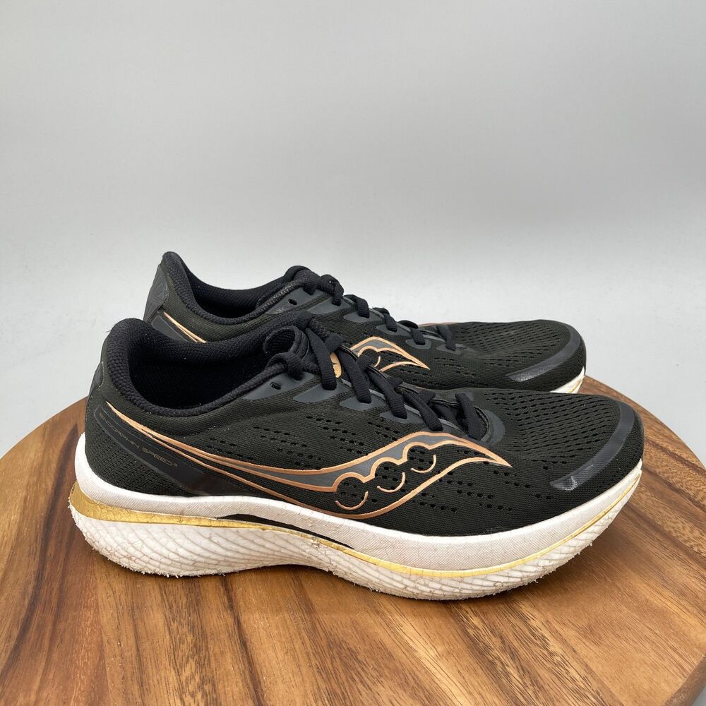 Saucony Endorphin Speed 3 Shoes Mens Size 11 Black Gold Running Comfort Walking